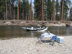 Clear Creek Outfitter shore lunch.